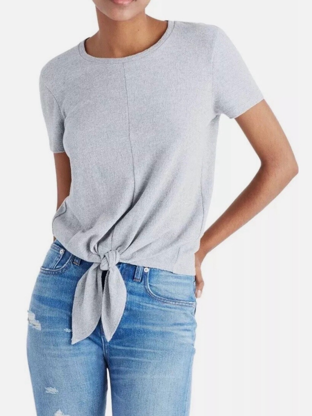 Madewell Modern Tie-Front Knot Tee shirt size small.